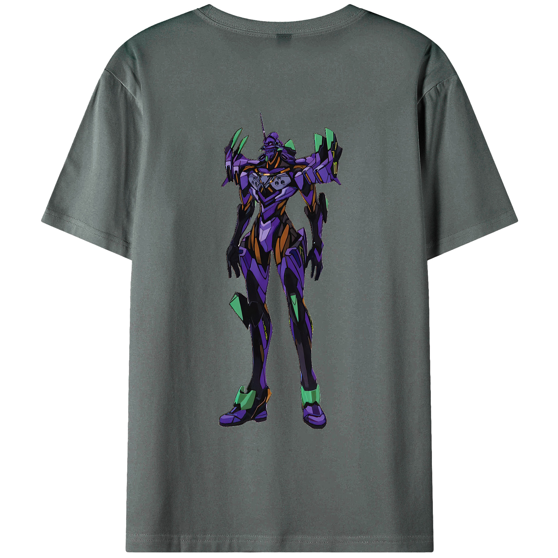 （画像用） EVA 新世紀エヴァンゲリオン 綿100％ メンズ半袖Tシャツ（バックプリント） 通気性